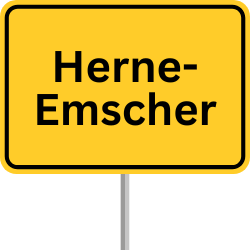 Autobahnschild GVZ Herne Emscher, GVZ Herne Emscher, Güterverkehrszentrum Herne Emscher