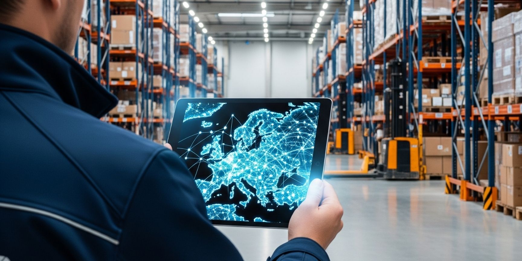 Moderne und helle Logistikimmobilie mit Hochregalen, die erfolgreich über die besten Online-Portale in Deutschland und Europa vermarktet wird.