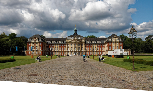 Panoramic view of Münster, a central logistics hub in the Münsterland region Panoramic view of Münster, a central logistics hub in the Münsterland region