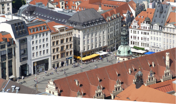 Stadtansicht von Leipzig, dem zentralen Logistikstandort in Mitteldeutschland. Stadtansicht von Leipzig, dem zentralen Logistikstandort in Mitteldeutschland.