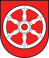 Official coat of arms of the city of Erfurt, the strategic hub in the heart of Germany