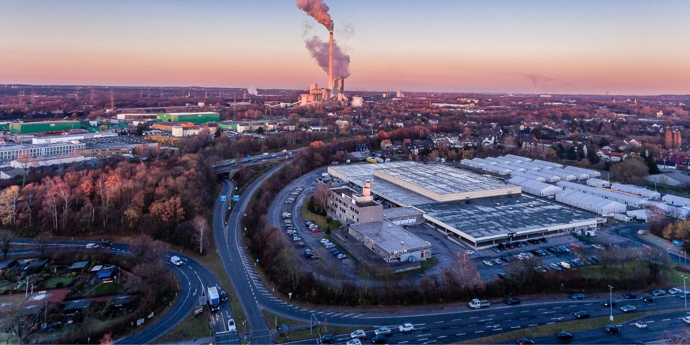 Aufnahme von Herne Emscher: Güterverkehrszentrum, Wasserstraßen Herne Emscher, Hallen Herne Emscher und Logistikflächen