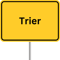 Trier motorway sign, Trier freight village, Trier freight transport center