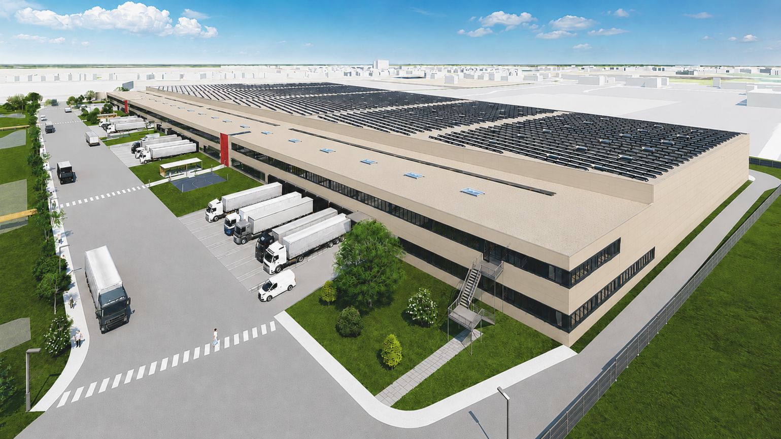 In Hildesheim starten die Bauarbeiten für eine nachhaltige Logistik- und Industrieimmobilie. Copyright-Vermerk: FOUR PARX GmbH.