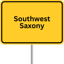 Motorway sign Southwest Saxony, GVZ Southwest Saxony, freight transport center Southwest Saxony