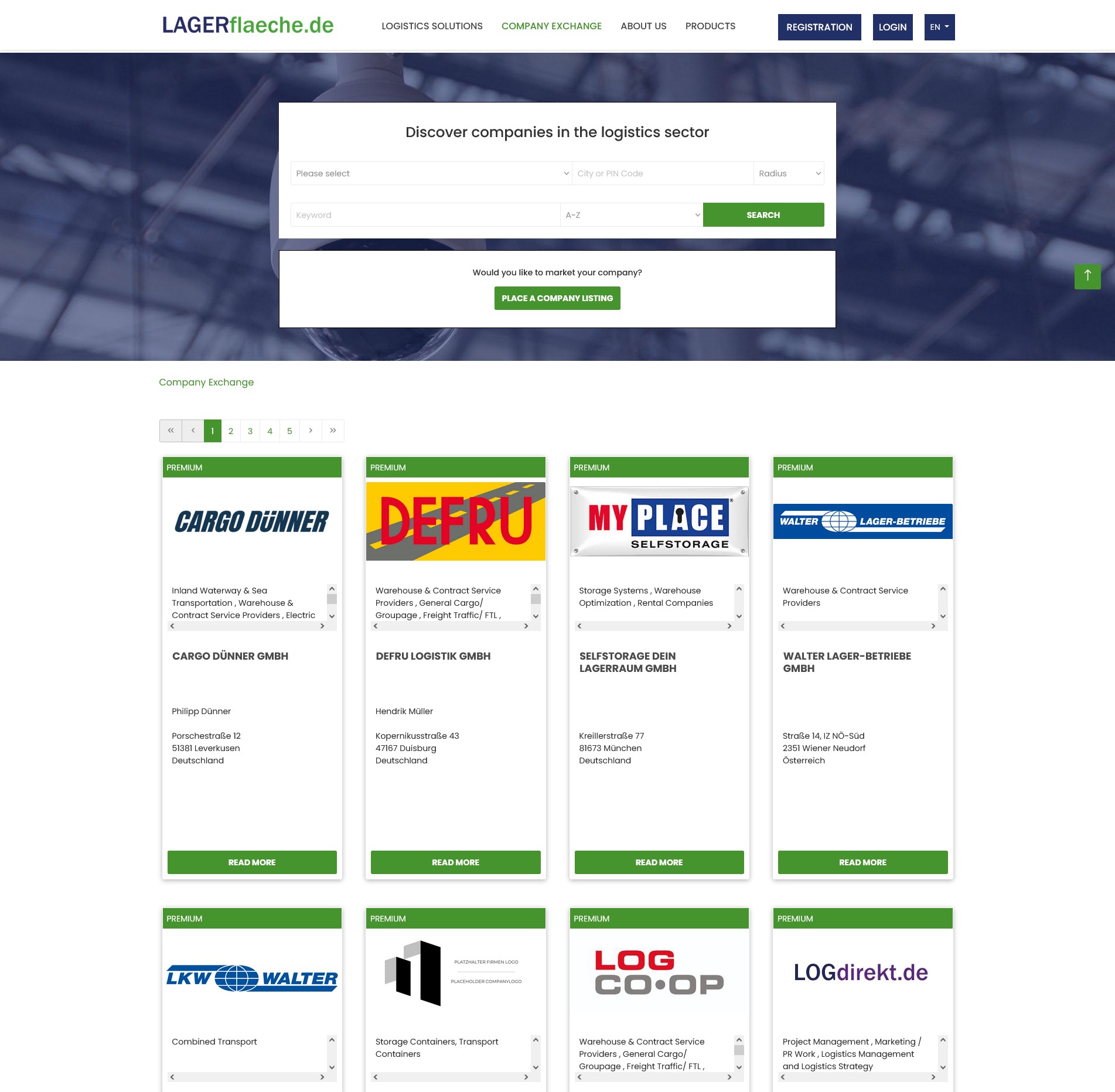 LAGERflaeche.de Advertisement & Services Company Entry