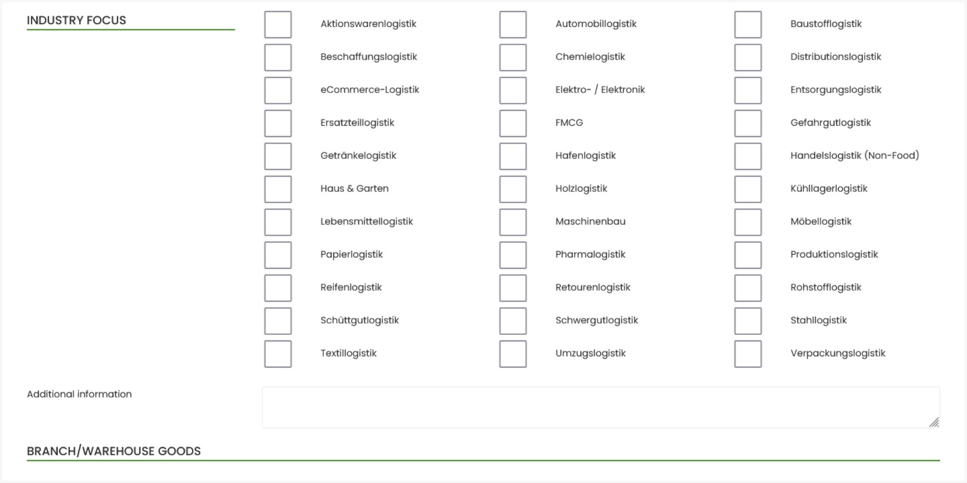 LAGERflaeche.de Search Request Checklist Image